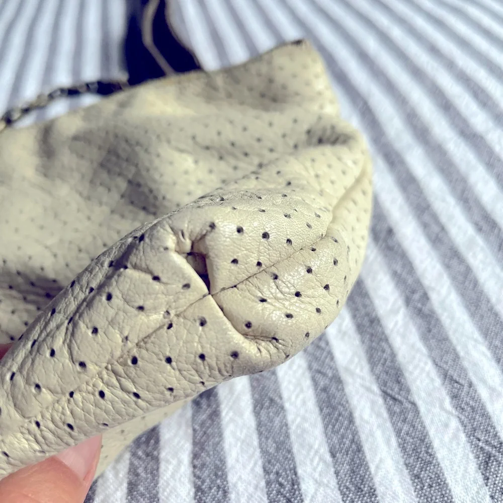 Fossil brown and off white leather crossbody purse - lots of compartments. - Picture 4 of 6